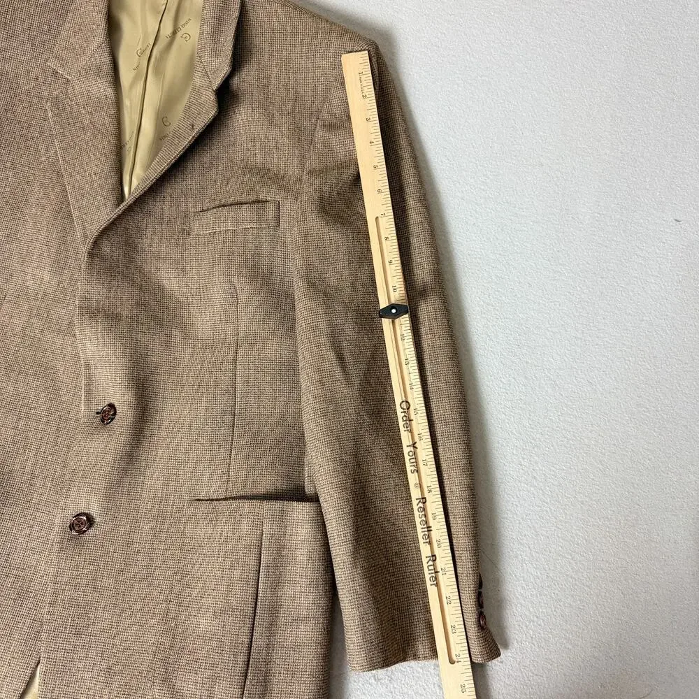 Vintage Nino Cerruti Rue Royale Men's Brown Pure Wool Blazer Sport Coat USA